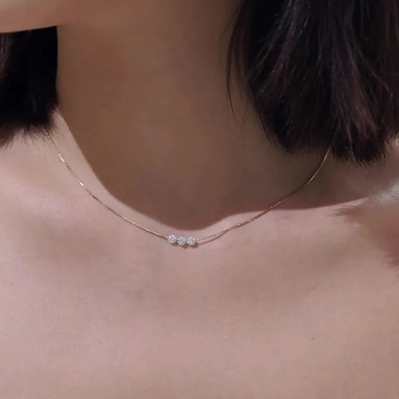 Triple Zircon Necklace - Flora Jewells