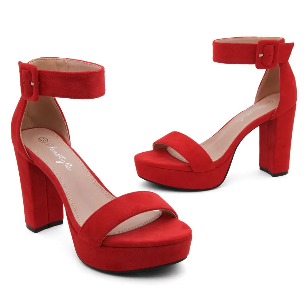 HerStyle Island Strappy Platforms – 4" Open Toe Heels