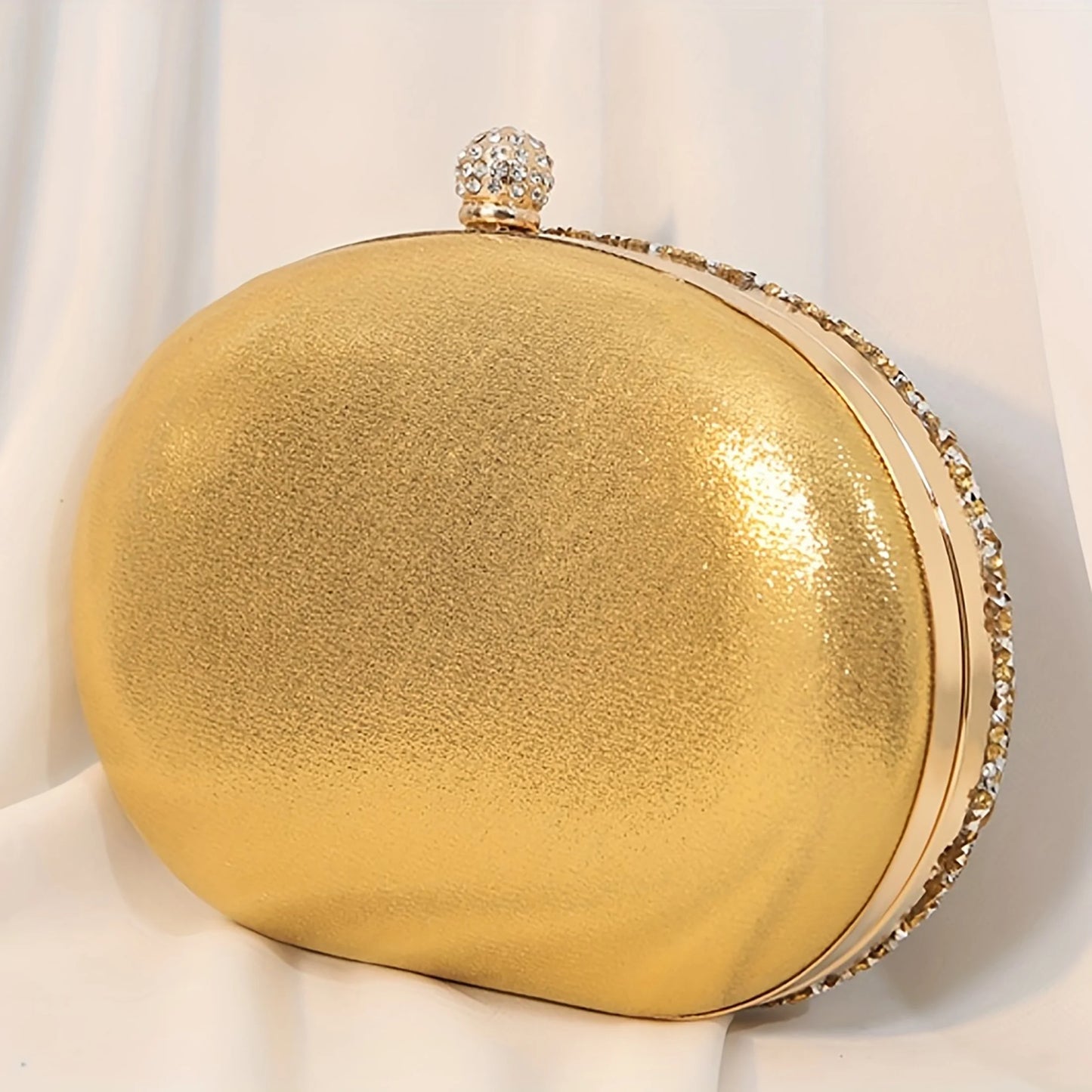 Sunflower-Shaped Gold Evening Clutch Purse for Women - Sparkling Handbag for Weddings, Parties, and Prom