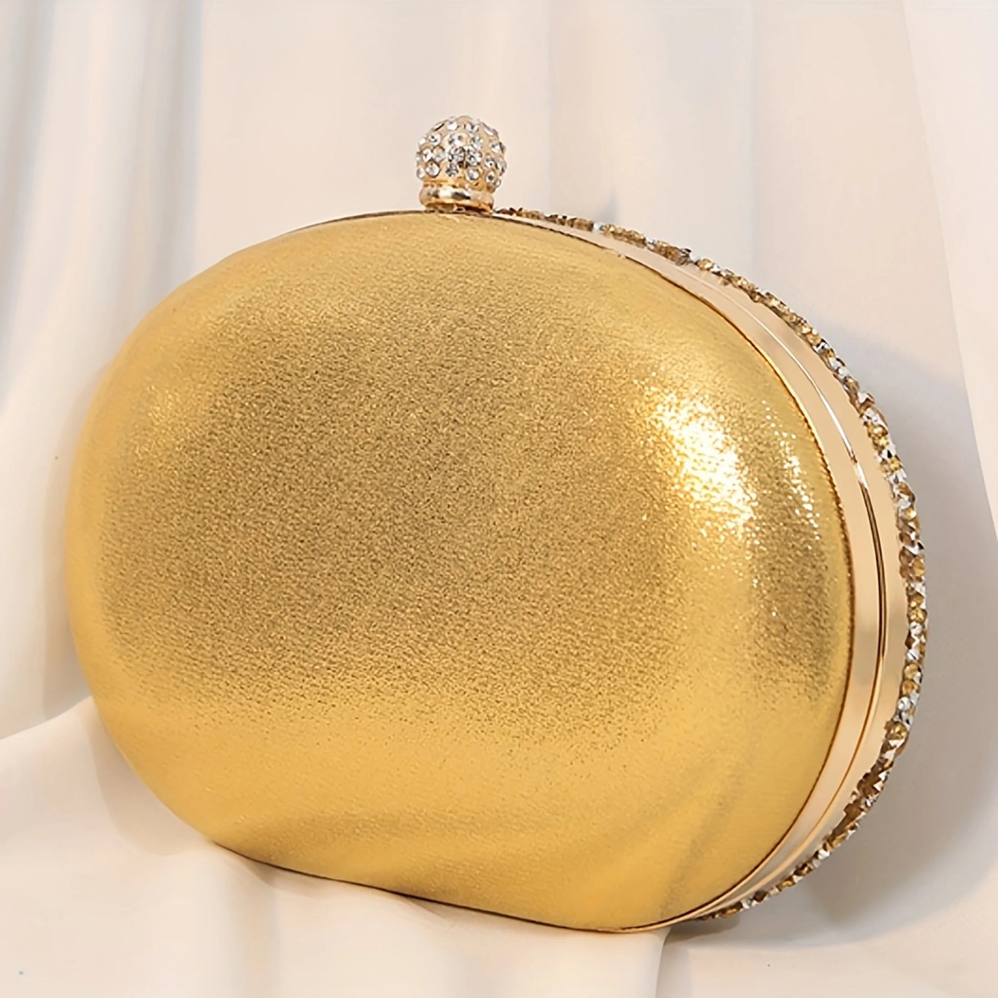 Sunflower-Shaped Gold Evening Clutch Purse for Women - Sparkling Handbag for Weddings, Parties, and Prom