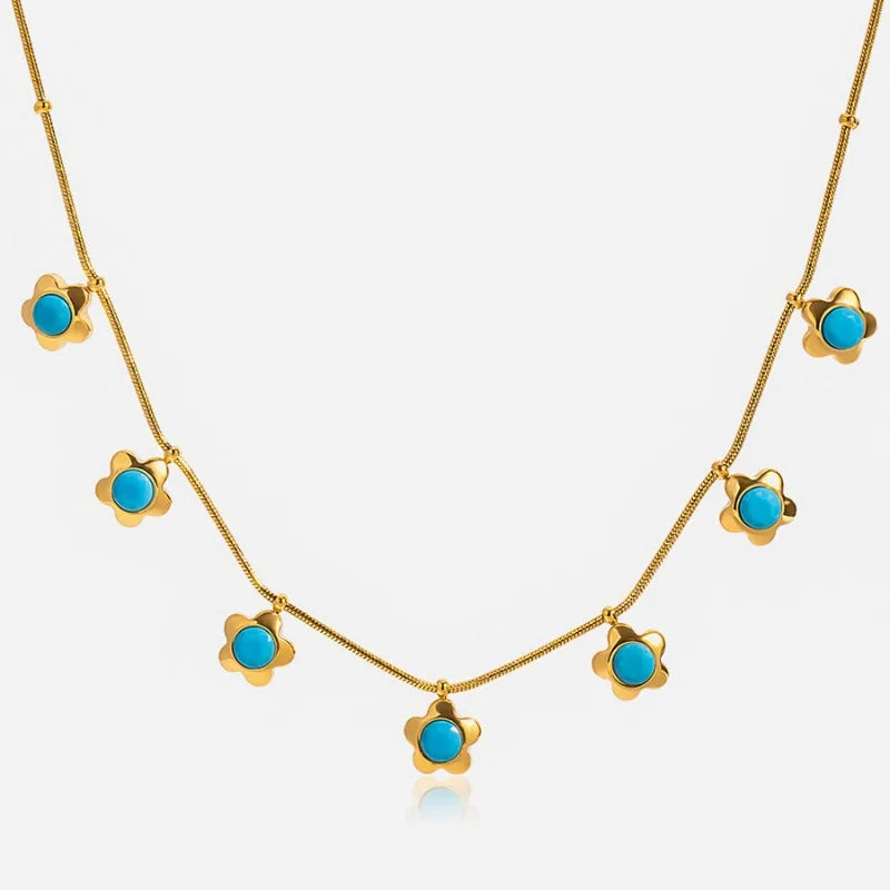 Ocean Blossom Pendant Necklace - Flora Jewells