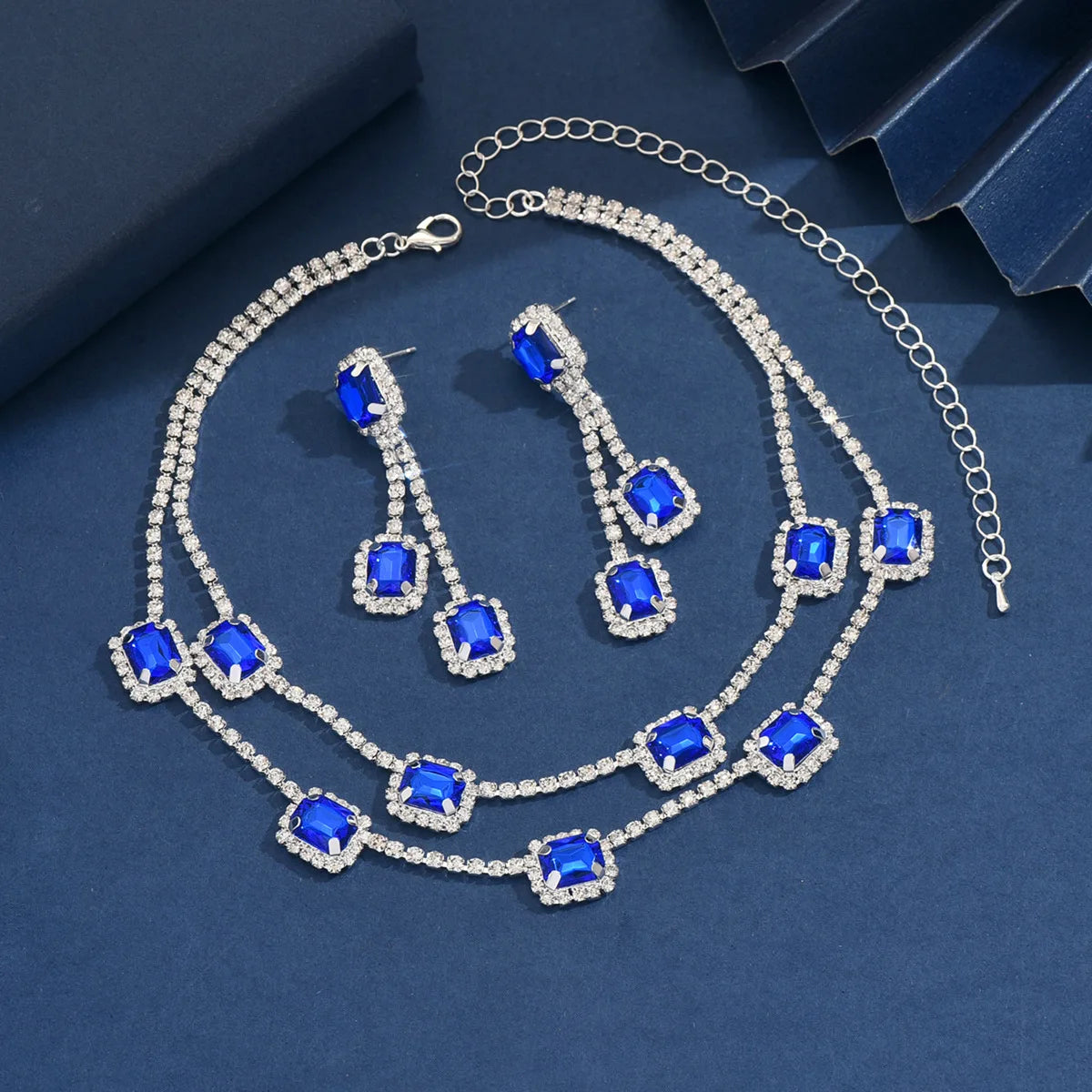 Dazzling Crystal and Diamond Necklace & Earring Set - Flora Jewells