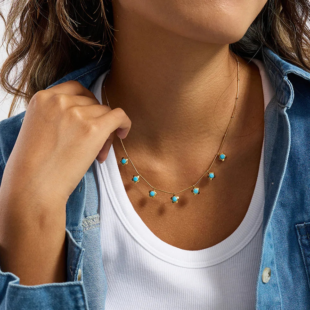 Ocean Blossom Pendant Necklace - Flora Jewells