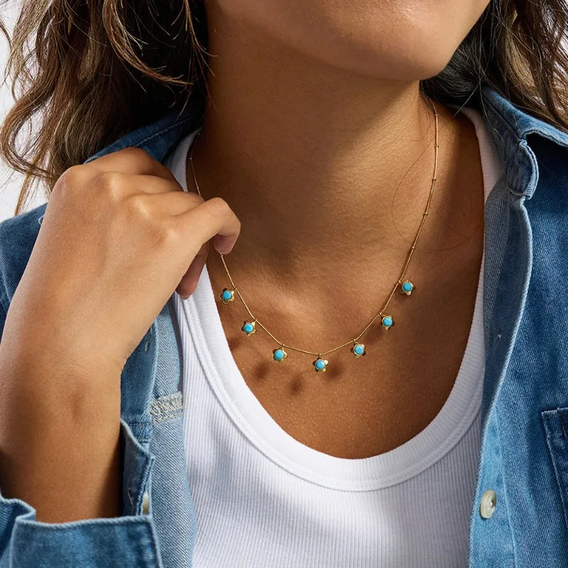 Ocean Blossom Pendant Necklace - Flora Jewells