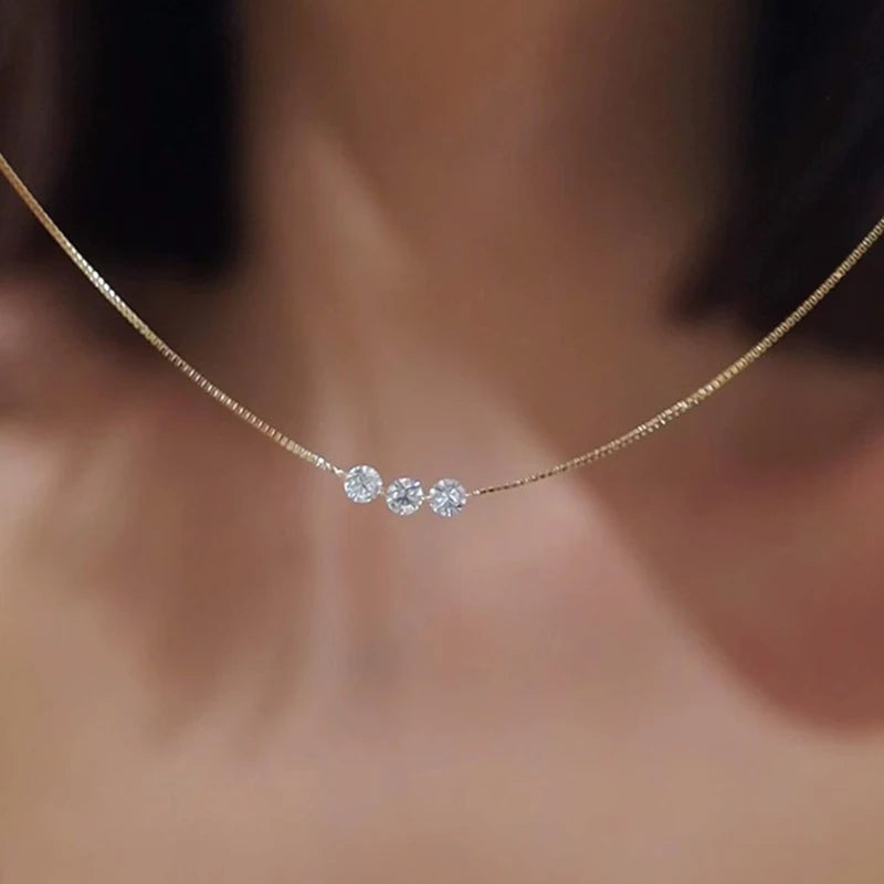 Triple Zircon Necklace - Flora Jewells