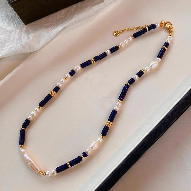 Starlight Pearl & Stone Necklace - Flora Jewells