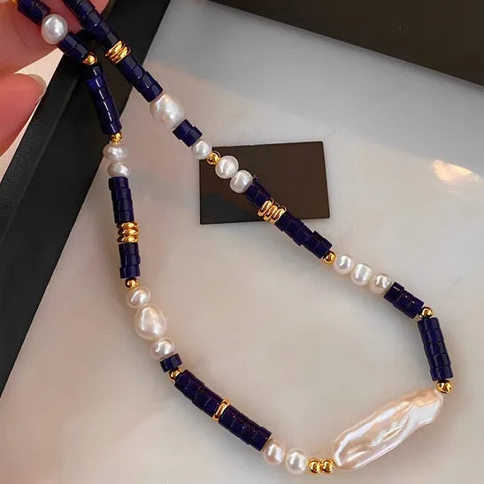 Starlight Pearl & Stone Necklace - Flora Jewells