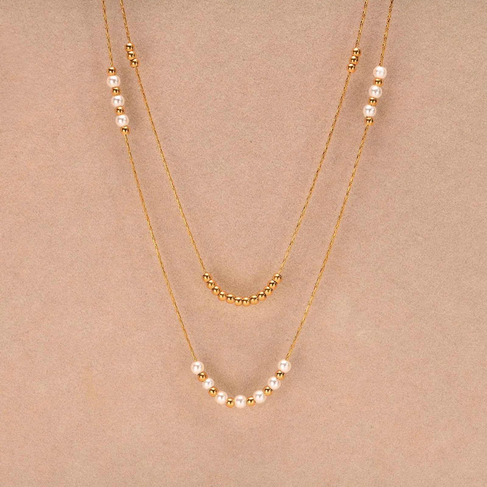 Aurelia Pearl Layer Necklace - Flora Jewells