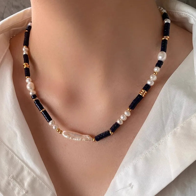 Starlight Pearl & Stone Necklace - Flora Jewells