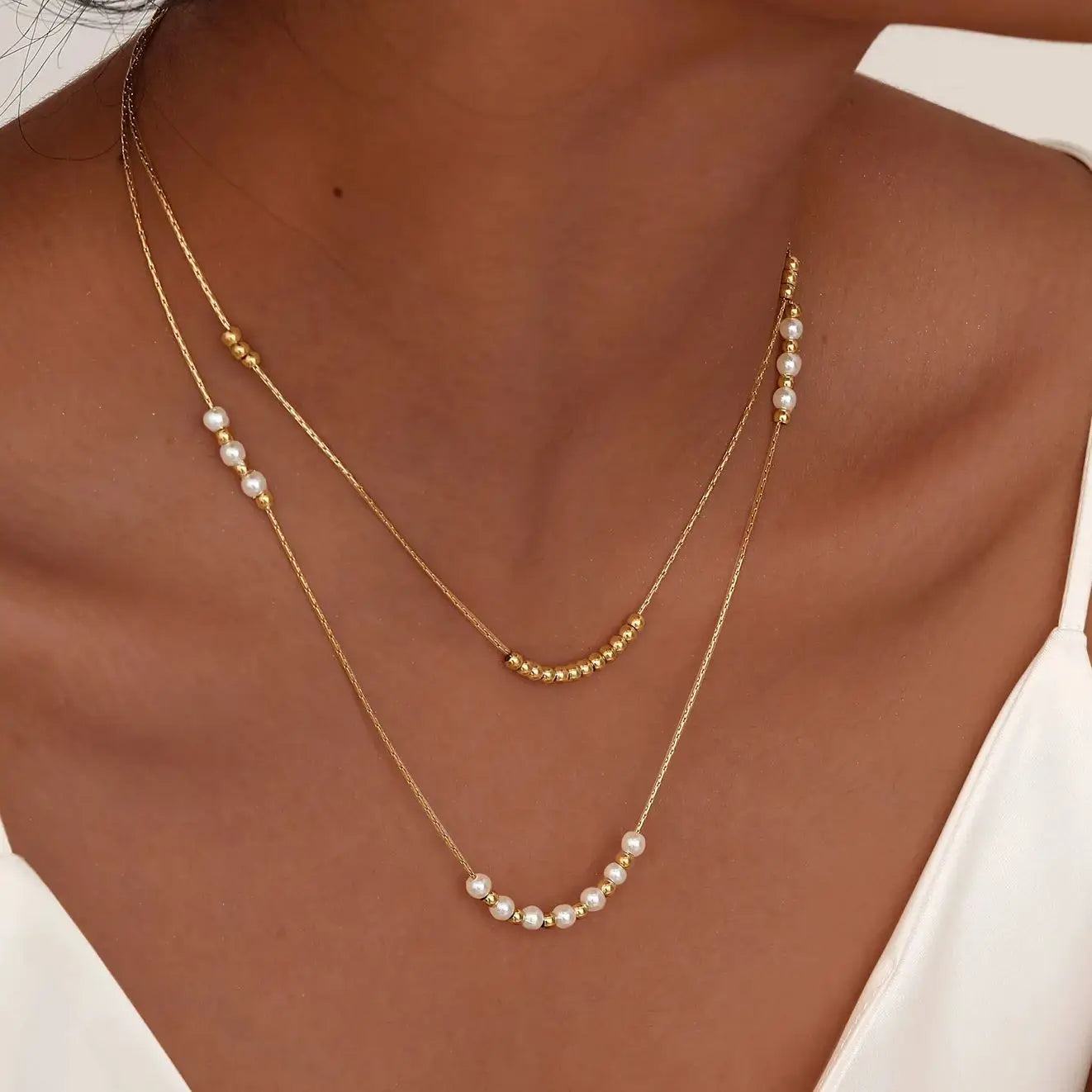 Aurelia Pearl Layer Necklace - Flora Jewells
