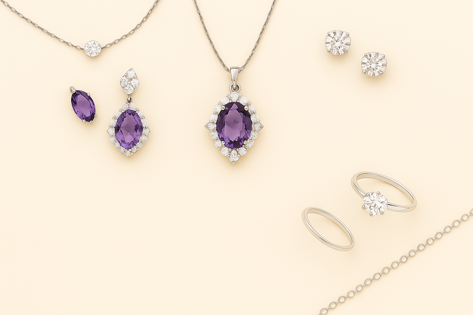 Jewelry background with bottom center area cleared