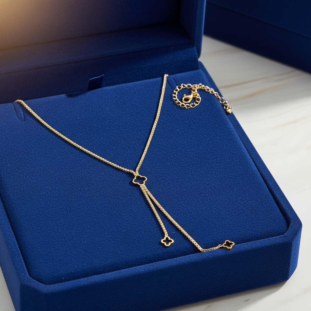 Necklace on royal velvet box